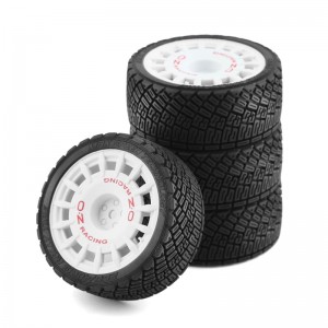 Offroad Rubber Tyre and Rim Set -12mm Hex For 1/10 RC TAMIYA TT02 XV01 XV02 TA06 Rally Truck - TY006/WI