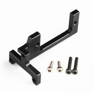 Aluminum Gearbox Steering Gear Bracket Servo Mount For 1/14 Tamiya RC Truck Trailer Scania MAN Actros - BLACK - TRA007/BK