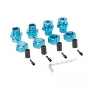 Aluminum Splined Wheel Extended Adapter - 17mm 1/10 TRAXXAS E-REVO E-MAXX T-MAXX SUMMIT REVO 3.3 - BLUE - TRX-5353X2/BU