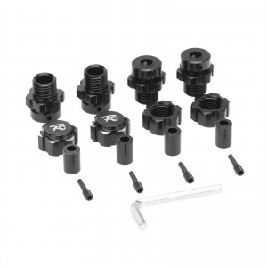 Aluminum Splined Wheel Extended Adapter - 17mm 1/10 TRAXXAS E-REVO E-MAXX T-MAXX SUMMIT REVO 3.3 - BLACK - TRX-5353X2/BK