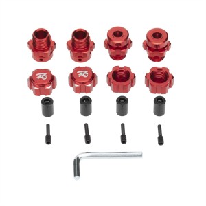 Aluminum Splined Wheel Extended Adapter - 17mm 1/10 TRAXXAS E-REVO E-MAXX T-MAXX SUMMIT REVO 3.3 - RED - TRX-5353X2/RE