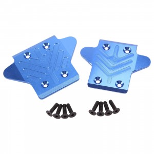 Aluminum Front And Rear Chassis Protective Skid Plate ARRMA 1/8 RC KRATON 6S BLX - BLUE - RS-MAK331FR/BU