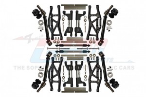 GPM TXMS100N COMBO UPGRADE PARTS WIDENING KIT FOR 1/10 TRAXXAS 1/10 MAXX 89076-4 / MAXX W/WIDE 89086-4 MONSTER - BLACK - TXMS100N-BK