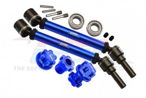 GPM TXMS143F/RSN ALU F / R ADJUSTABLE CVD DRIVE SHAFT WHEEL LOCK FOR 1/10 TRAXXAS 1/10 MAXX 89076-4 / MAXX W/WIDE 89086-4 MONSTER - BLUE - TXMS143F/RSN-B