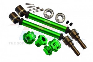 GPM TXMS143F/RSN ALU F / R ADJUSTABLE CVD DRIVE SHAFT WHEEL LOCK FOR 1/10 TRAXXAS 1/10 MAXX 89076-4 / MAXX W/WIDE 89086-4 MONSTER - GREEN - TXMS143F/RSN-G