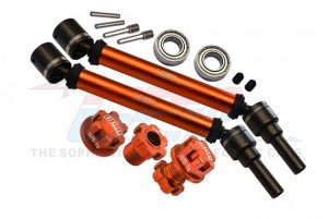 GPM TXMS143F/RSN ALU F / R ADJUSTABLE CVD DRIVE SHAFT WHEEL LOCK FOR 1/10 TRAXXAS 1/10 MAXX 89076-4 / MAXX W/WIDE 89086-4 MONSTER - ORANGE - TXMS143F/RSN-OR