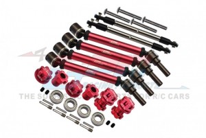 GPM TXMS143FRSN F / R CVD DRIVE SHAFT W/ HEX ADAPTER WHEEL LOCK FOR 1/10 TRAXXAS 1/10 MAXX 89076-4 / MAXX W/WIDE 89086-4 MONSTER - RED - TXMS143FRSN-R
