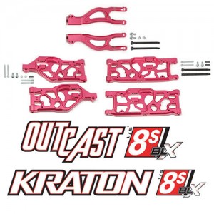 Aluminum Full Front Upper Lower Suspension Arm ARA310926 1/5 ARRMA KRATON OUTCAST 8S - RED - ARA310926/RE