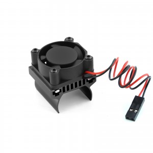 Aluminum 180 Motor HeatSink Cooling Fan For TRAXXAS 1/18 RC TRX4-M CRAWLER FORD BRONCO 97074-1 / DEFENDER 97054-1 - BLACK - TRX4M-180FAN01/BK