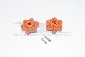 ALUMINIUM 2.2 WHEEL HUB ADAPTERS  (9MM THICKNESS) AXIAL YETI ROCK RACER - Orange - YT009A-OR