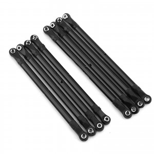 Aluminum Front & Rear Tie Rod Wheelbase 313mm For TRAXXAS 1/10 TRX-4 AXIAL SCX10 RC CRAWLER - BLACK - TRX-313/BK
