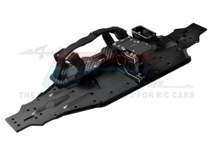 ALUMINUM 7075 CHASSIS PLATE W/ SERVO MOUNT BATTERY TRAY TRAXXAS RC 1/8 SLEDGE MONSTER 95076-4 - BLACK - SLE1612638B-BK
