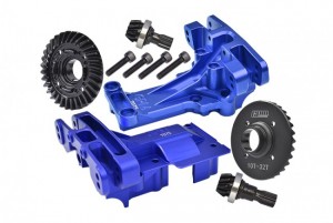 GPM XRT12131032 ALU 7075 F AND R UPPER BULKHEAD WITH DIFFERENTIAL GEAR SET 32/10T TRAXXAS 1/5 X-MAXX 8S TRAXXAS 1/6 XRT 8S - BLUE - XRT12131032-B