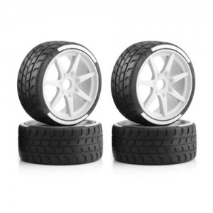 7 Spoke Tire & Plastic Rim Set 42x100mm 17mm Wheel Hex For Arrma 1/7 INFRACTION LIMITLESS 6S BLX - WHITE - WH010/WI