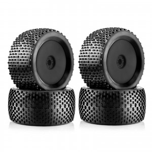 Rubber Tires & Wheel Set 140mm x 70mm 17mm Hex For 1/8 RC TLR ARRMA OFFROAD CAR - WH14017/BK