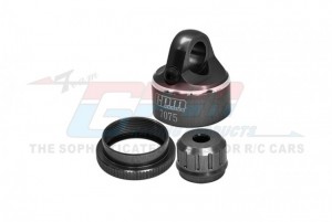 GPM MXDP/CAP ALUMINUM 7075-T6 SHOCK CAP SET LOS263008  LOSI 1/4 PROMOTO-MX MOTORCYCLE - BLACK - MXDP/CAP-BK