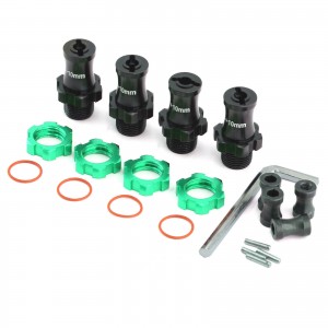 Aluminum 17mm Wheel Hub + 10mm Offset TRAXXAS SLASH 4X4 VXL 2WD RUSTLER STAMPEDE - GREEN - TRX17+10MM/GR