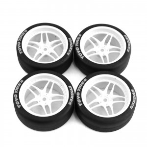5 Spoke Rubber Type and Rim Set 12mm 1/10 Drift Touring TAMIYA RC Car D4 TT02 - WH652601/WI