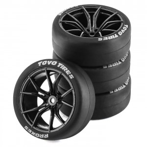 5 Spoke Rubber Type and Rim Set 12mm 1/10 Drift Touring TAMIYA RC Car D5 TT02 - WH652601B/BK