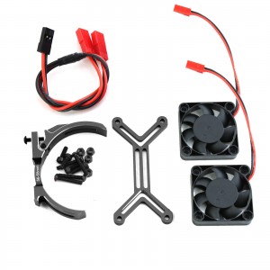 Aluminum HeatSink Dual Fan 47 - 49mm 4985 1717 TRAXXAS XRT 8S X-MAXX ARRMA KRATON OUTCAST 8S - BLACK - MHS4749/BK