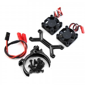Aluminum HeatSink Dual Fan 40 - 42mm 4068 4074 4082 4268 4274 1/7 1/8 RC TRAXXAS Sledge ARRMA Kraton Outcast 6S BLX - MHS4042/BK