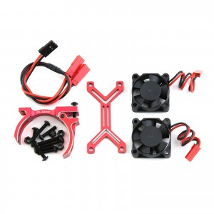 Aluminum HeatSink Dual Fan 36-38mm 540 550 3650 3660 3670 1/8 1/10 RC TRAXXAS TRX-4 SLASH AXIAL SCX10 CAPRA - MHS3638/RE