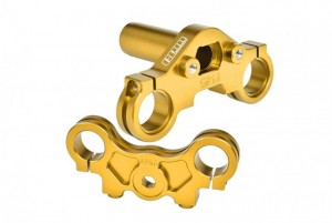 GPM MX028 ALUMINUM 7075 TRIPLE CLAMP SET LOS264004 LOSI RC 1/4 PROMOTO-MX MOTORCYCLE - GOLD - MX028-GD