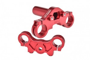GPM MX028 ALUMINUM 7075 TRIPLE CLAMP SET LOS264004 LOSI RC 1/4 PROMOTO-MX MOTORCYCLE - RED - MX028-R