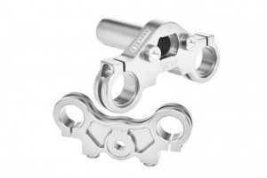 GPM MX028 ALUMINUM 7075 TRIPLE CLAMP SET LOS264004 LOSI RC 1/4 PROMOTO-MX MOTORCYCLE - SILVER - MX028-S