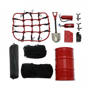 Decoration Accessories Parts Storage Bag Extinguisher Shovel Fuel Tank Luggage Net 1/10 AXIAL SCX10II TRAXXAS TRX-4 Crawler - Black - AS-TRX4/BK
