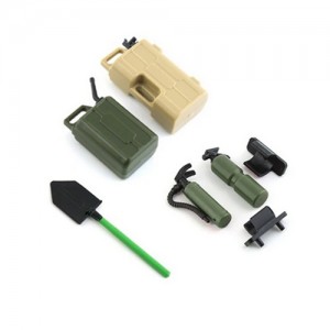 Decoration Crawler Accessories Extinguisher Shovel Fuel Tank Set For RC 1/8 1/10 RC Axial Racing SCX10 / TRAXXAS TRX-4 Crawler Car - TYPE D - DC03/D