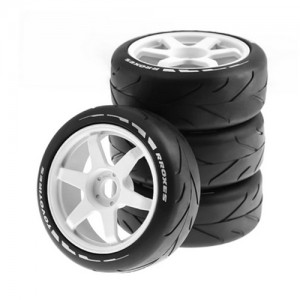 Rubber Tire and Rim Set 105 x 40mm 17mm Hex For 1/8 RC Arrma Kyosho Losi Truck - WH10540/WI