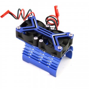Aluminum Dual Motor Heatsink Cooling Fan Mount 540 550 3650 3660 3670 36mm For 1/10 AXIAL SCX10 TRAXXAS TRX-4 TAMIYA TT02 - MHS36B/BU