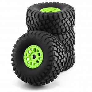 Offroad Rubber Type and Rim Set 138 x 55mm 17mm Hex For 1/7 TRAXXAS UDR ARRMA MOJAVE OFFROAD Truck - GREEN - TY13855/GR