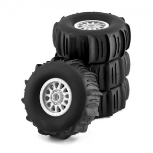 Offroad Sand Rubber Type and Rim Set 138 x 55mm 17mm Hex For 1/7 TRAXXAS UDR ARRMA MOJAVE OFFROAD Truck - WHITE - TY13855B/WI