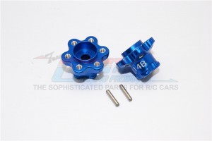 ALUMINIUM 2.2 WHEEL HUB ADAPTERS  (14MM THICKNESS) ECONOMY VERSION AXIAL YETI ROCK RACER - Blue - YT014B-B