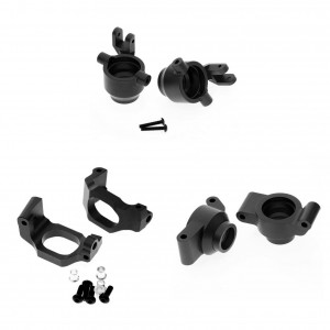 ALUMINUM COMBO FRONT STEERING C-HUB REAR HUB SET 8937 8932 8952 1/10 RC TRAXXAS MAXX WideMaxx MONSTER - BLACK - TRX-89323752/BK
