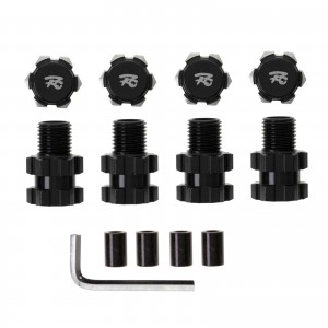 Aluminum Extended 17mm Splined Wheel Hex 17mm 8956 1/10 TRAXXAS MAXX RC MONSTER - BLACK - TRX-8956/BK