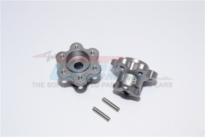 ALUMINIUM 2.2 WHEEL HUB ADAPTERS  (14MM THICKNESS) ECONOMY VERSION AXIAL YETI ROCK RACER - Gun silver - YT014B-GS