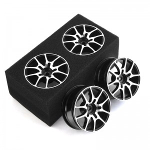 Aluminum 5 Spoke Wheel Rim Set 52 x 26mm 12mm Hex For 1/10 TAMIYA YOKOMO Drift Car - BLACK - WH5226A-BK