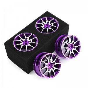 Aluminum 5 Spoke Wheel Rim Set 52 x 26mm 12mm Hex For 1/10 TAMIYA YOKOMO Drift Car - WH5226A-PU