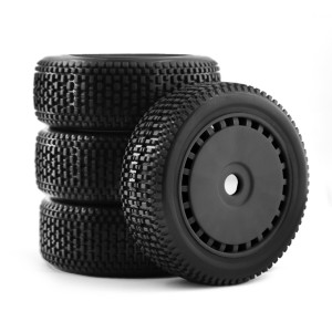 Offroad Tire & Rim Set 17mm Hex 116 x 43mm For 1/8 RC ARRMA TYPHON 3S 6S KYOSHO MP10 Buggy - BLACK - WH11643/BK