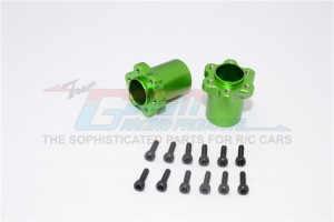 ALUMINIUM 2.2 WHEEL HUB ADAPTERS  (22MM THICKNESS) AXIAL YETI ROCK RACER - Green - YT022C-G