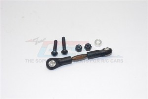 GPM YT024A SPRING STEEL ADJUSTABLE SERVO TIE ROD  WITH BLACK PLASTIC ENDS 1/10 AXIAL YETI ROCK RACER - YT024A-OC-BEBK