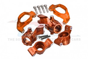 GPM TXMS192122N ALUMINUM 7075 FRONT C-HUBS & STEERING BLOCKS & REAR STUB AXLE CARRIERS SET 8932 8937 8952 TRAXXAS-1/10 4WD MAXX / WIDE MAXX MONSTER 89076-4 - ORANGE - TXMS192122N-OR