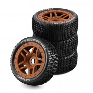 Rubber Tire And Rim Set 17mm Hex 110x45mm For KYOSHO MP10 TEAM LOSI HPI RACING Buggy - YELLOW - WH1711045/YE