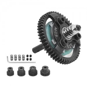 Steel Spur Gear Slipper Clutch M0.8 50 / 52 / 54 / 56 / 58 / 60T W/  Pinion Gear Set For TRAXXAS SLASH VXL BANDIT RUSLTER STAMPEDE - 52T W/ PINION GEAR - TRX-0852TAPG