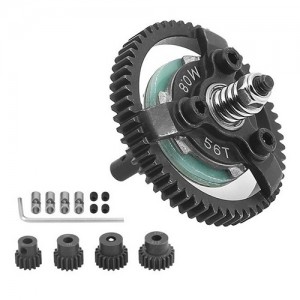 Steel Spur Gear Slipper Clutch M0.8 50 / 52 / 54 / 56 / 58 / 60T W/  Pinion Gear Set For TRAXXAS SLASH VXL BANDIT RUSLTER STAMPEDE - 56T W/ PINION GEAR - TRX-0856TAPG