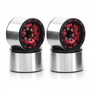 Aluminum 1.0 Inch 28 x 18mm Metal Beadlock Wheel Hub Wheel Rim 1/18 TRAXXAS TRX-4M 1/24 AXIAL SCX24 CRAWLER - RED - WH2818A-RE