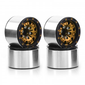 Aluminum 1.0 Inch 28 x 18mm Metal Beadlock Wheel Hub Wheel Rim 1/18 TRAXXAS TRX-4M 1/24 AXIAL SCX24 CRAWLER - WH2818A-YE